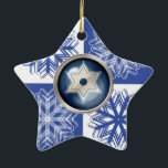 Hanukkah Snowflake Star of David Holiday Ceramic Ornament<br><div class="desc">Celebrate Hanukkah with this snowflake / Star of David Snowflake design, </div>