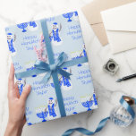 Hanukkah Snowman Chrismukkah Name And Message Wrapping Paper<br><div class="desc">Personalise this cute Hanukkah snowman wrapping paper with the name of the lucky recipient or add your name and Chanukah message for a custom roll just for you. Decorated with cute snowmen and Menorahs in deep shades of blue this gift wrap makes a fun statement. From the traditional eight nights...</div>