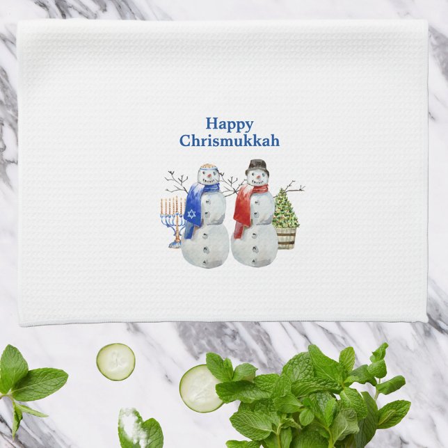Hanukkah Snowman Christmas Chrismukkah  Tea Towel (Creator Uploaded)
