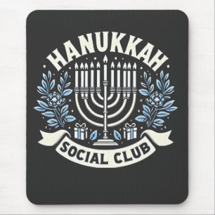 Hanukkah Social Club Funny Jewish Hanukkah Mouse Pad