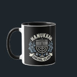 Hanukkah Social Club Funny Jewish Hanukkah  Mug<br><div class="desc">Funny Jewish humour,  Hanukkah 2025 joke,  Jewish pride design,  dreidel club style,  menorah and mischief,  casual Hanukkah party,  modern holiday joke,  Jewish culture pride,  festive club theme,  light and laugh</div>