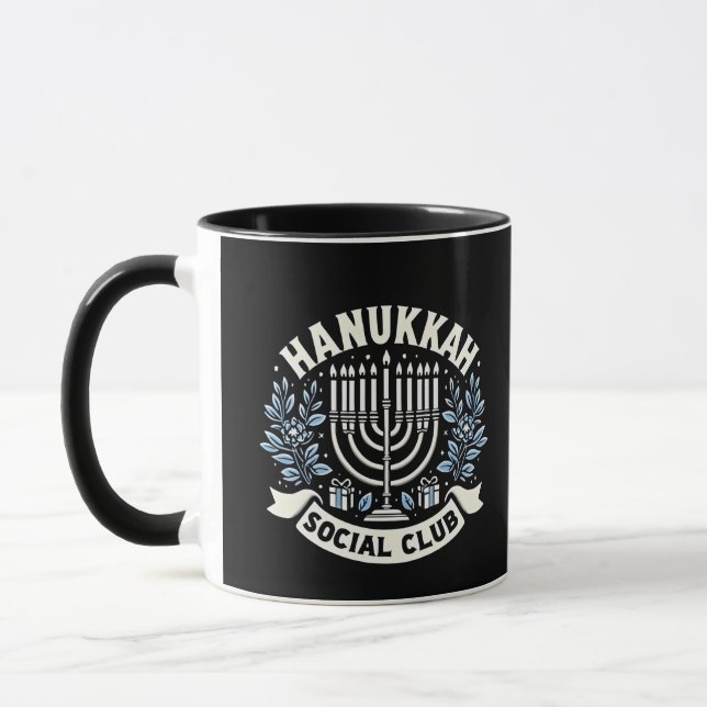 Hanukkah Social Club Funny Jewish Hanukkah  Mug (Left)
