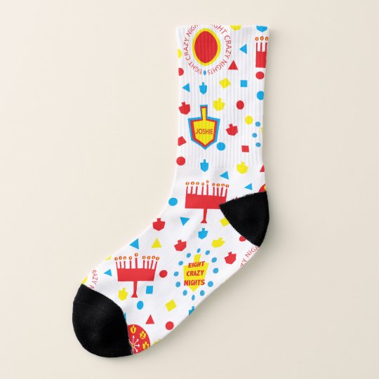 Hanukkah Socks Colorful 8 Crazy Nights Personalise Zazzle Com Au