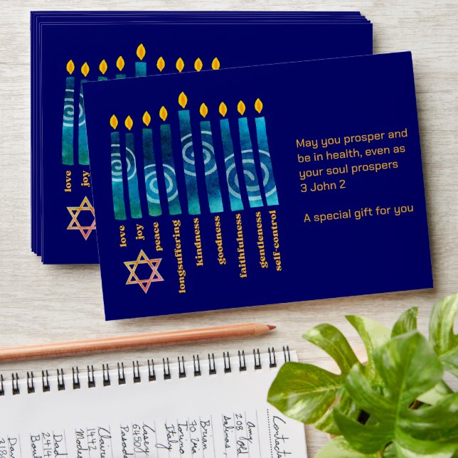 HANUKKAH Spiritual Fruit Chanukah Gelt Envelope (Stacked)