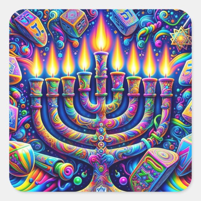 Hanukkah  square sticker (Front)