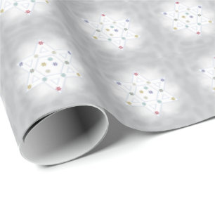 Hanukkah Star and Snowflakes Grey Wrapping Paper