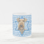 Hanukkah Star of David - Airedale Terrier Frosted Glass Coffee Mug<br><div class="desc">What could make saying Happy Hanukkah more fun than having this Airedale Terrier Dog wearing a Yamaka surrounded by the Star of David. This whimsical holiday design will be sure to delight your friends and family as well as other dog lovers. This design is available in over 100 Dog Breeds....</div>