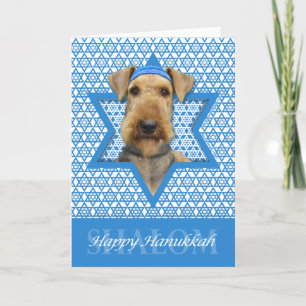 Hanukkah Star of David - Airedale Terrier Holiday Card