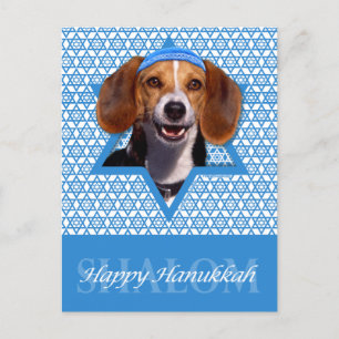 Hanukkah Star of David - Beagle Holiday Postcard