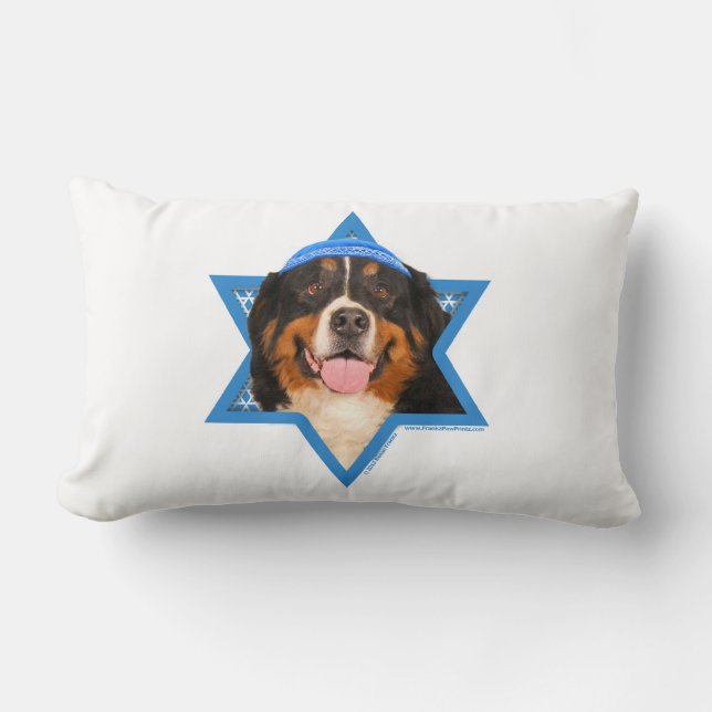 Hanukkah Star of David - Bernese Mountain Dog Lumbar Cushion (Front)