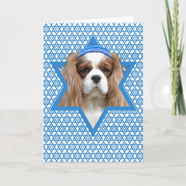 Hanukkah Star of David - Cavalier Holiday Card (Front)