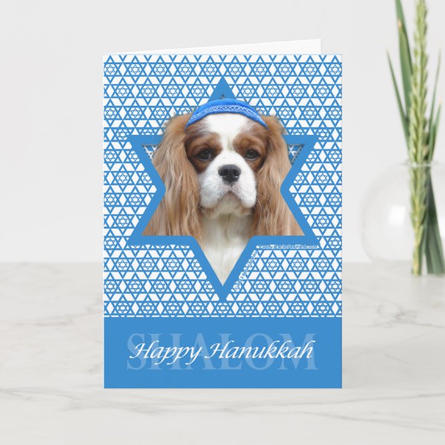 Hanukkah Star of David - Cavalier Holiday Card (Front)