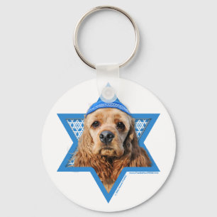 Hanukkah Star of David - Cocker Spaniel Key Ring