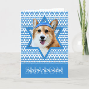 Hanukkah Star of David - Corgi - Owen Holiday Card
