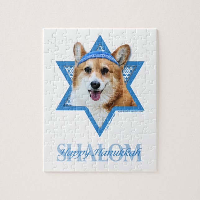 Hanukkah Star of David - Corgi - Owen Jigsaw Puzzle (Vertical)