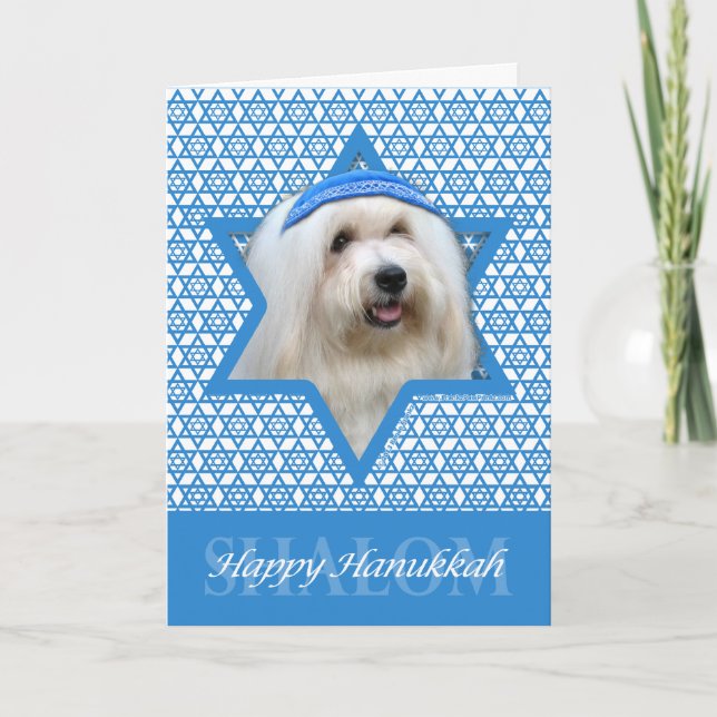 Hanukkah Star of David - Coton de Tulear Holiday Card (Front)