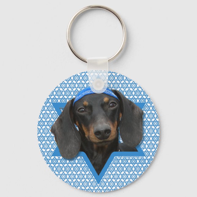 Hanukkah Star of David - Dachshund - Winston Key Ring (Front)