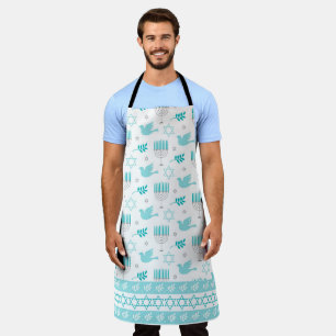 HANUKKAH STAR OF DAVID, DOVES, HANUKKAH CANDLES APRON