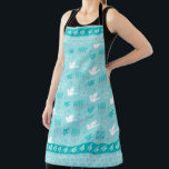HANUKKAH STAR OF DAVID, DOVES, HANUKKAH CANDLES APRON<br><div class="desc">HANUKKAH STAR OF DAVID, DOVES, HANUKKAH CANDLES</div>