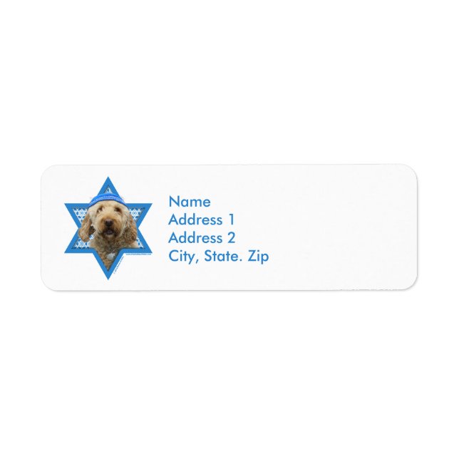 Hanukkah Star of David - GoldenDoodle Return Address Label (Front)