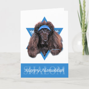 Hanukkah Star of David - Poodle - Bix Holiday Card