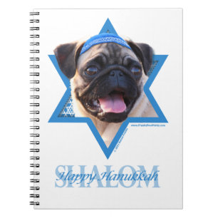 Hanukkah Star of David - Pug Notebook