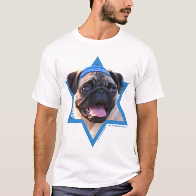 Hanukkah Star of David - Pug T-Shirt (Front)