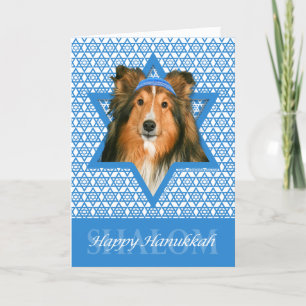 Hanukkah Star of David - Sheltie Holiday Card
