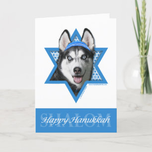 Hanukkah Star of David - Siberian Husky Holiday Card