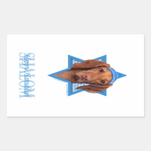 Hanukkah Star of David - Vizsla - Reagan Rectangular Sticker