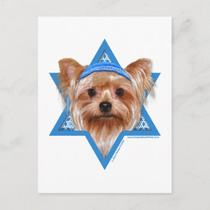 Hanukkah Star of David - Yorkshire Terrier Holiday Postcard