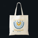 HANUKKAH Stars Menorah Dreidel Tote Bag<br><div class="desc">Our Rainbow Menorah Hanukkah Tote Bag has a popular Rainbow design that flips over to become a cheerful Hanukkah/ Chanukah menorah. With a sprinkling of Jewish stars of David, this modern design is a beautiful, fun way to wish family and friends a Happy Hanukkah in style. So much more meaningful...</div>