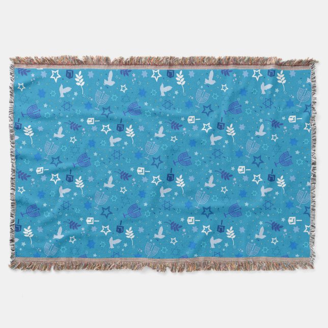 Hanukkah Stars Throw Blanket (Front)
