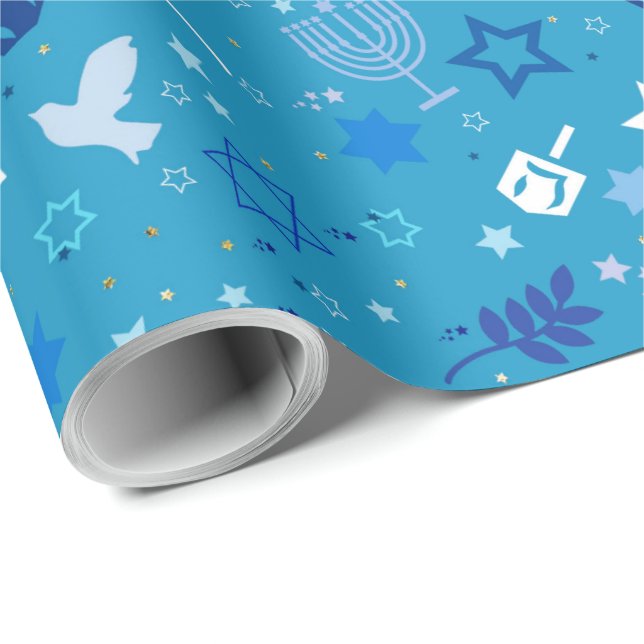 Hanukkah Stars Wrapping Paper (Roll Corner)