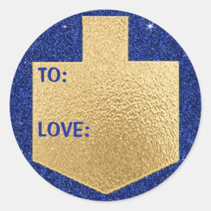 Hanukkah Stickers (1 1/2"/3")"Personalise Dreidel"