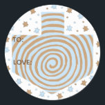 Hanukkah Stickers (1 1/2" or 3")Dreidel/Blue/Brown<br><div class="desc">Personalise by changing font size, style, colour and wording. So many uses: To and From gift stickers, Thank You stickers on treat bags, Cake Toppers (stick on heavy cardstock, cut out sticker, tape toothpick on back of cardstock), or how about Gift Tags (stick on heavy cardstock, cut out sticker, punch...</div>