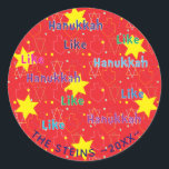 Hanukkah Stickers (1 1/2" or 3") "Like Hanukkah"<br><div class="desc">Personalise by changing font size, style, colour and wording. So many uses: To and From gift stickers, Thank You stickers on treat bags, Cake Toppers (stick on heavy cardstock, cut out sticker, tape toothpick on back of cardstock), or how about Gift Tags (stick on heavy cardstock, cut out sticker, punch...</div>