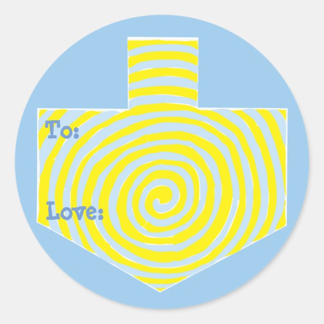 Hanukkah Stickers Round (1 1/2", 3") Personalised (Front)