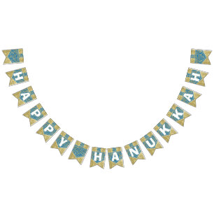 Hanukkah Swallowtail Banner Dreidel Swirls