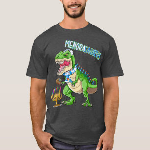 Hanukkah T Re Menorasaurus Dinosaur Menorah Funny  T-Shirt
