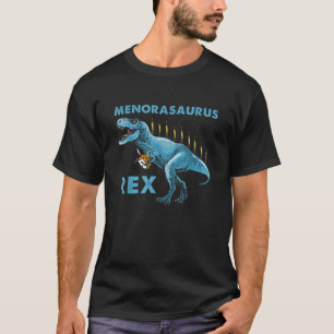 Hanukkah T Rex Menorasaurus Dinosaur Menorah Funny T-Shirt
