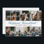 Hanukkah Typography Blue family photo Collage  Holiday Card<br><div class="desc">Hanukkah Typography Blue family photo Collage</div>