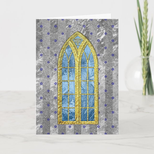 Hanukkah Wishes & Blessings! Holiday Card (Front)