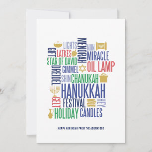 Hanukkah Words Holiday Card