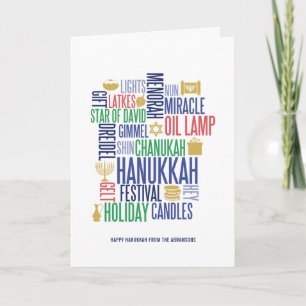 Hanukkah Words Holiday Greeting Card