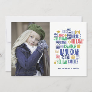 Hanukkah Words Holiday Photo Card