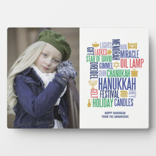 Hanukkah Words Holiday Tabletop Plaque