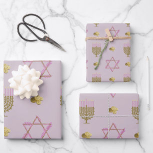 Hanukkah wrapping paper sheet