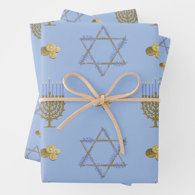 Hanukkah  wrapping paper sheet (In situ)