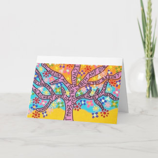 Hanukkah Yiddish Spiritual Language of Peace Tree Card
